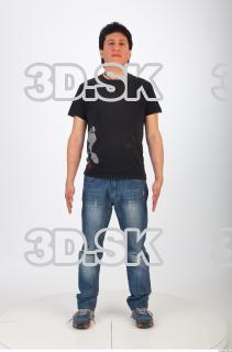 Whole body reference black tshirt blue jeans of Orville 0001